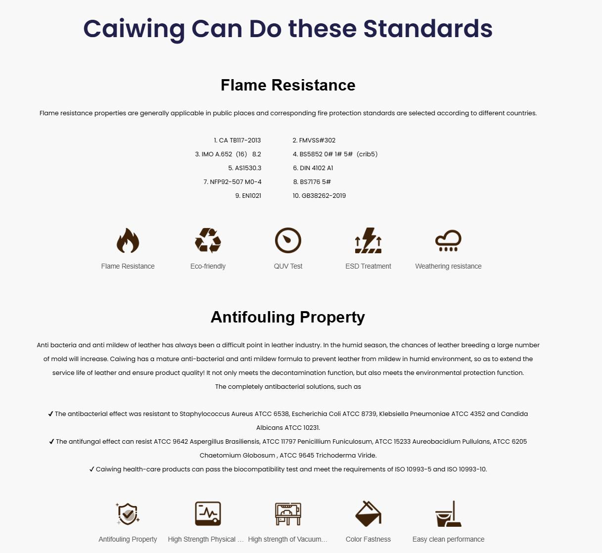 caiwing can do these standards