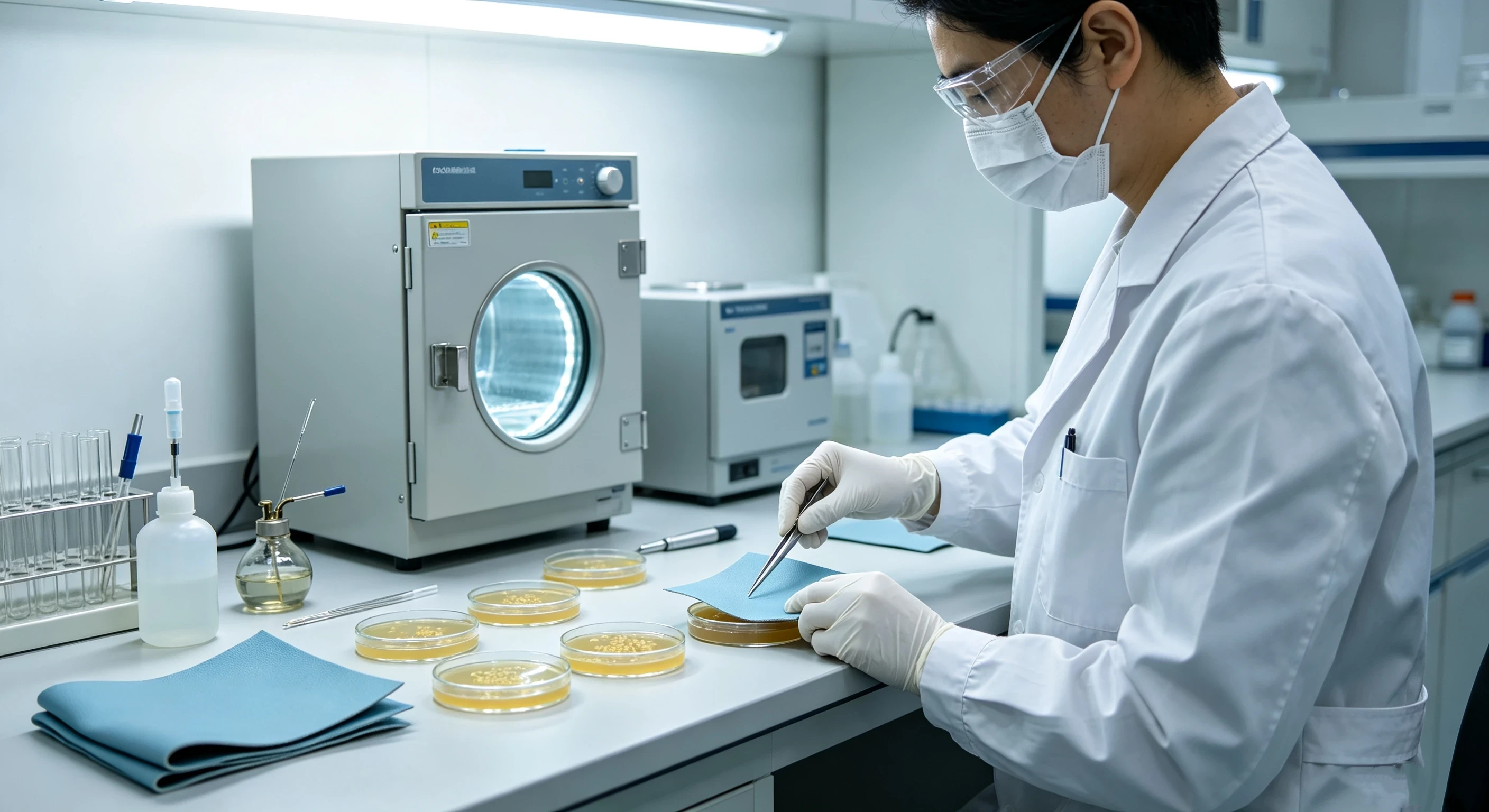 Live shots from a microbiology testing lab